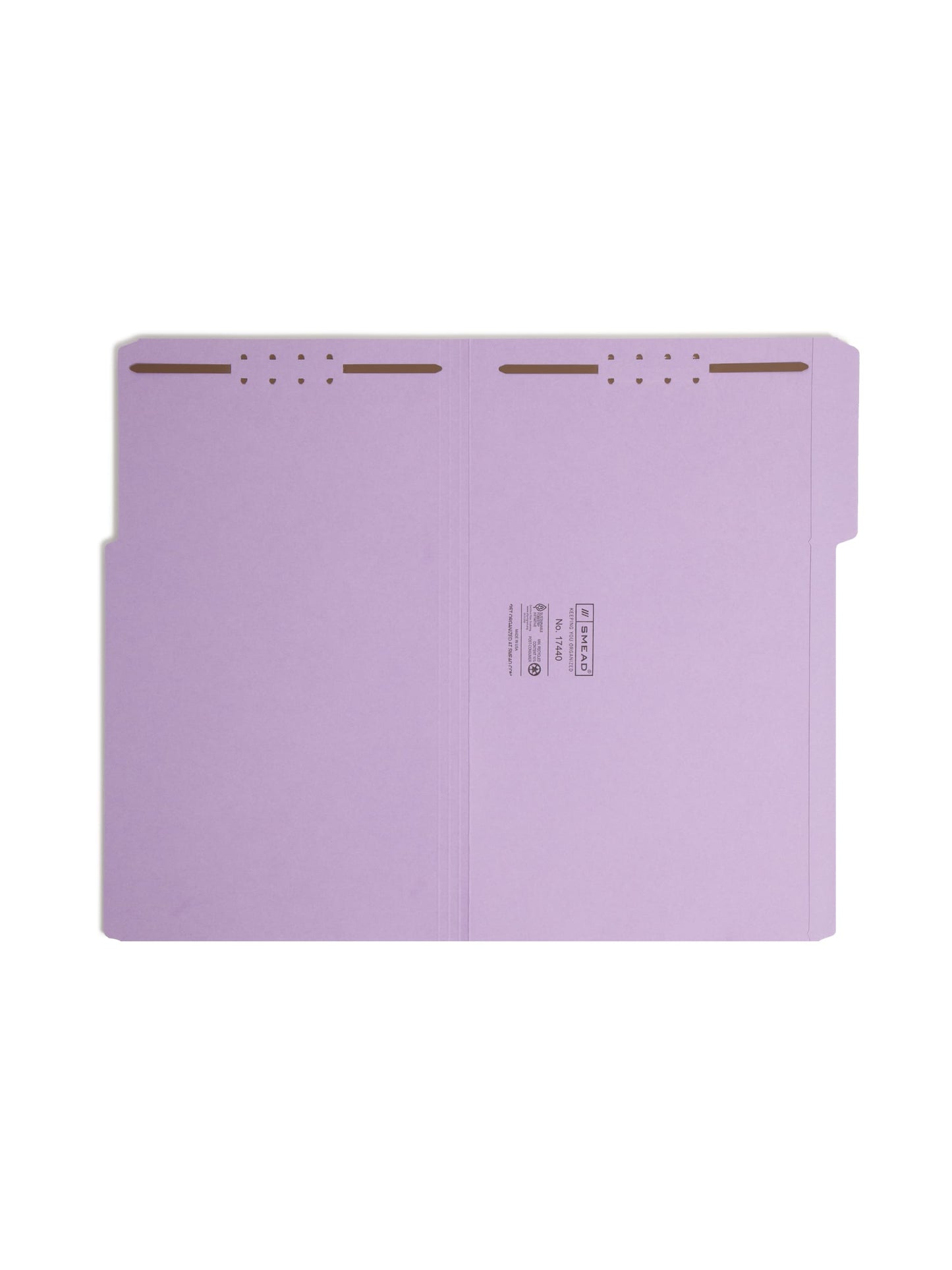 Reinforced Tab Fastener File Folders, 1/3-Cut Tab, 2 Fasteners, Lavender Color, Legal Size, Set of 50, 086486174404