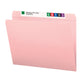 Reinforced Tab File Folders, Straight-Cut Tab, Pink Color, Letter Size, Set of 100, 086486126106