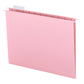 Standard Hanging File Folders with 1/5-Cut Tabs, Pink Color, Letter Size, Set of 25, 086486640664
