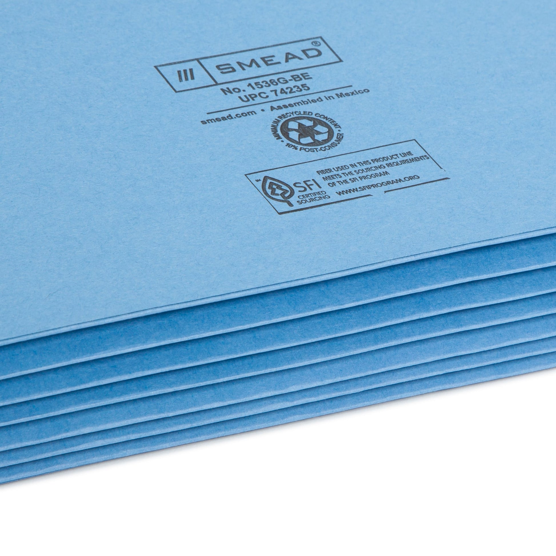 File Pockets, 5-1/4 inch Expansion, Straight-Cut Tab, Blue Color, Legal Size, Set of 10, 30086486742352