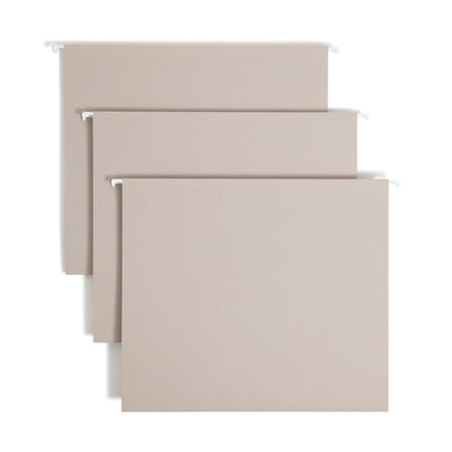 TUFF® Hanging Box Bottom File Folders with Easy Slide® Tabs, 2 inch Expansion, Gray Color, Letter Size, Set of 1, 086486642408