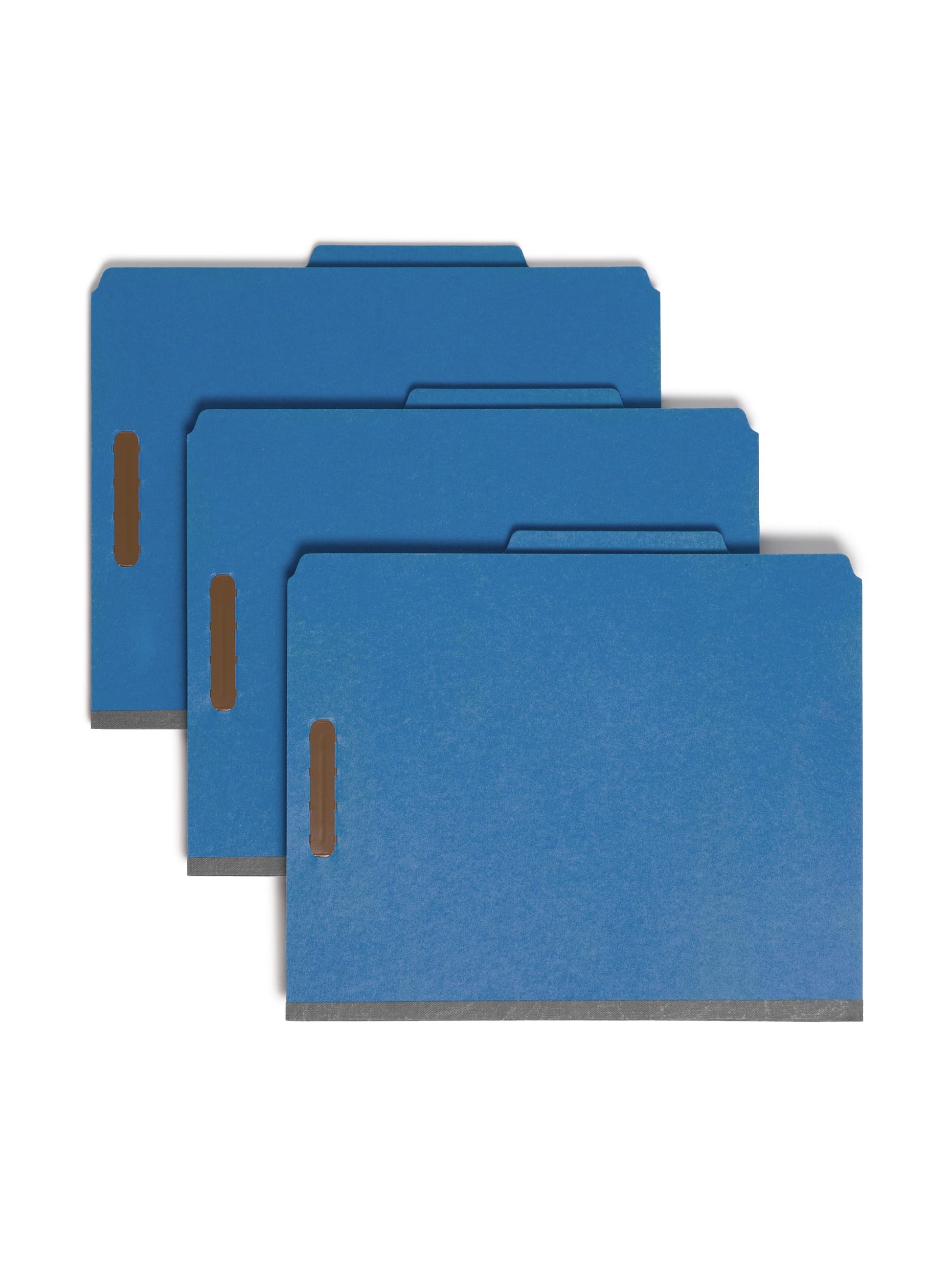 100% Recycled Value Pressboard Classification Folders, 2 Dividers, 2 inch Expansion, 2/5-Cut Tab, 2 Fasteners, Dark Blue Color, Letter Size, 