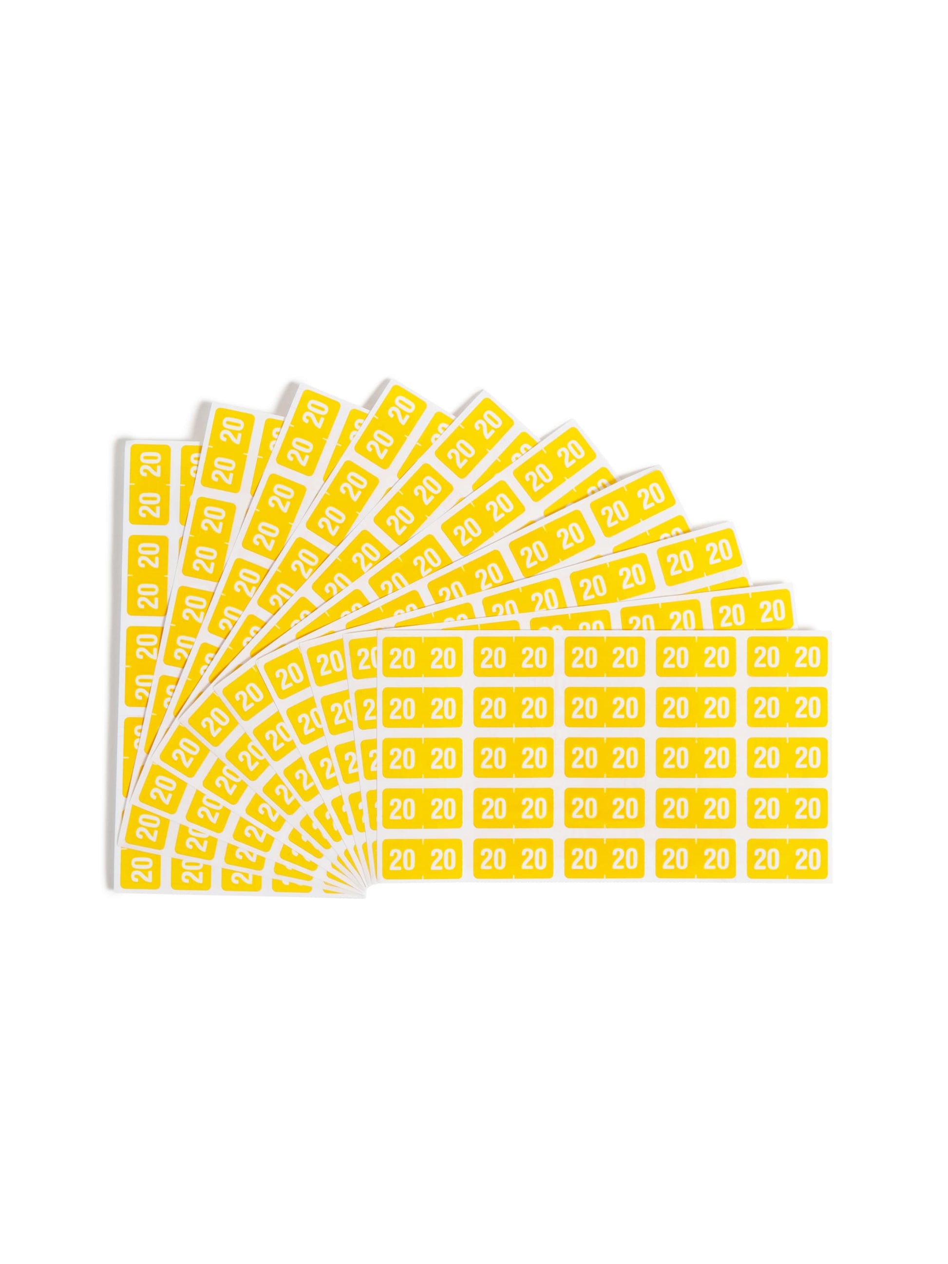 ETS Color-Coded Year Labels - Sheets, Yellow Color, 1" X 1/2" Size, 086486679206