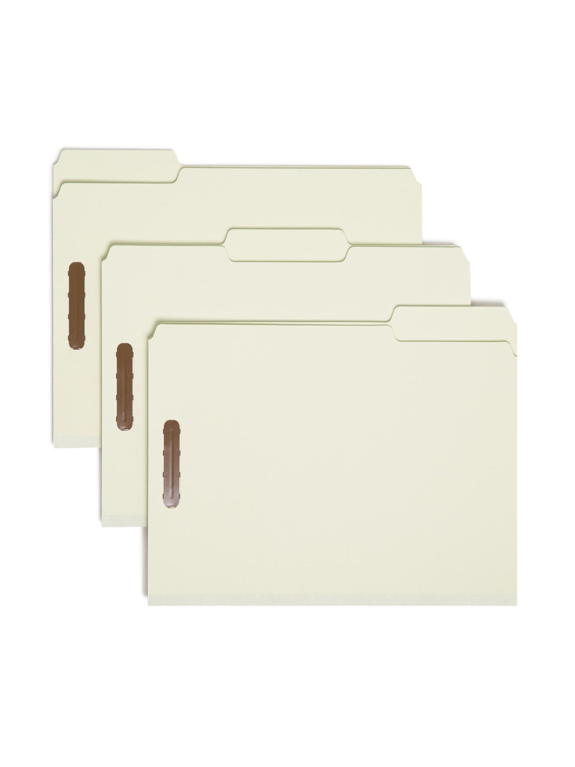 Pressboard Fastener File Folders, 3 inch Expansion, Gray/Green Color, Letter Size, Set of 25, 086486150057