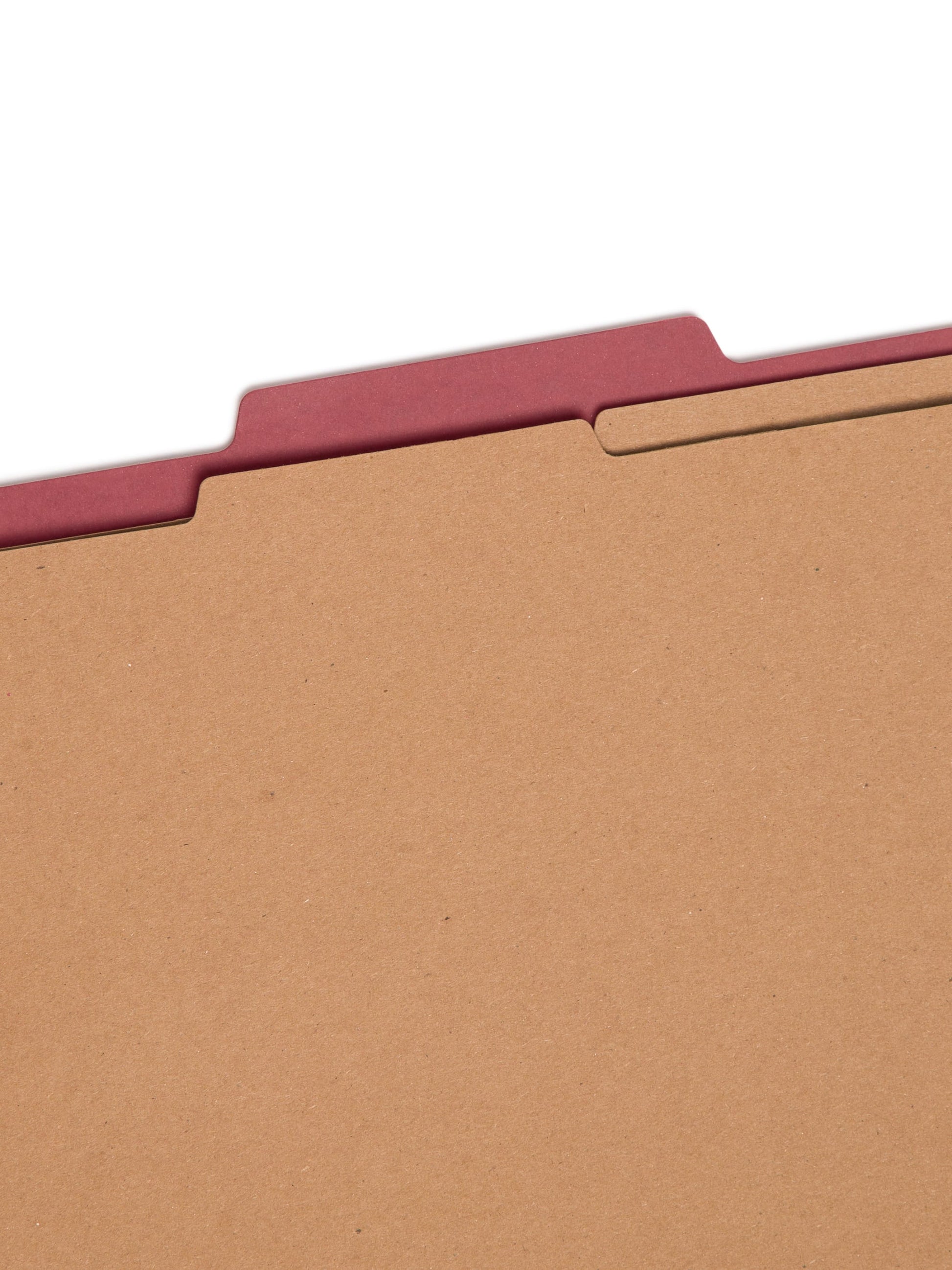Pressboard Classification File Folders, 2 Dividers, 2 inch Expansion, Bright Red Color, Letter Size, 