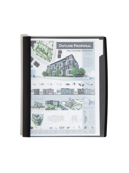 Poly Report Covers with Clear Front, Black Color, Letter Size, Set of 1, 086486860109