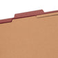 SafeSHIELD® Pressboard Classification File Folders, 2 Dividers, 2 inch Expansion, 2/5-Cut Tab, Red Color, Letter Size, Set of 10, 30086486140752