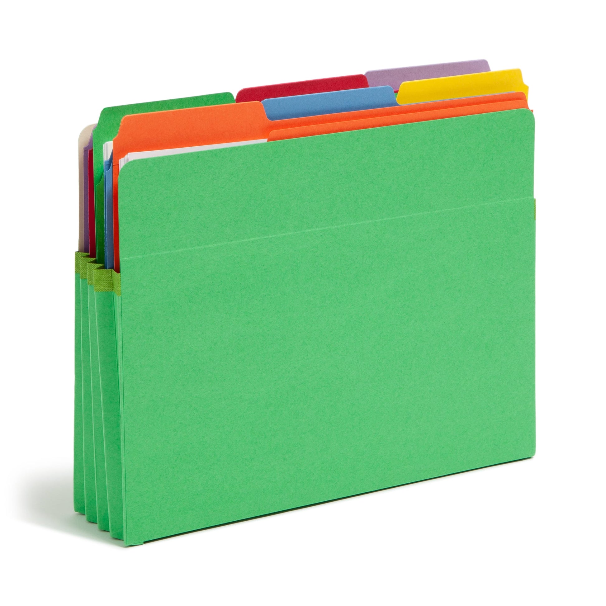 File Pockets, 3-1/2 inch Expansion, Straight-Cut Tab, Green Color, Letter Size, Set of 25, 30086486732261