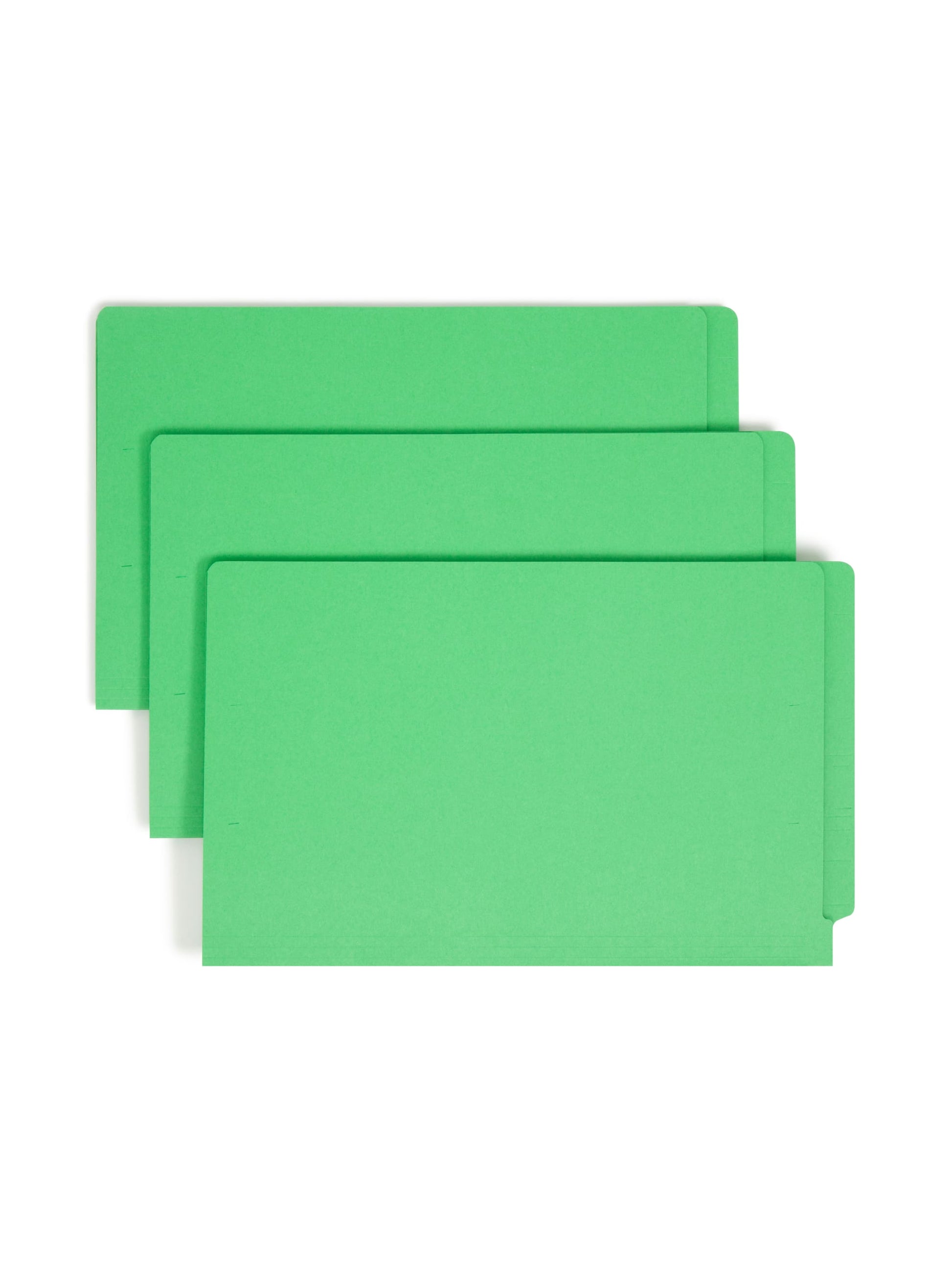 Shelf-Master® Reinforced Tab End Tab File Folders, Straight-Cut Tab, Green Color, Legal Size, Set of 100, 086486281102