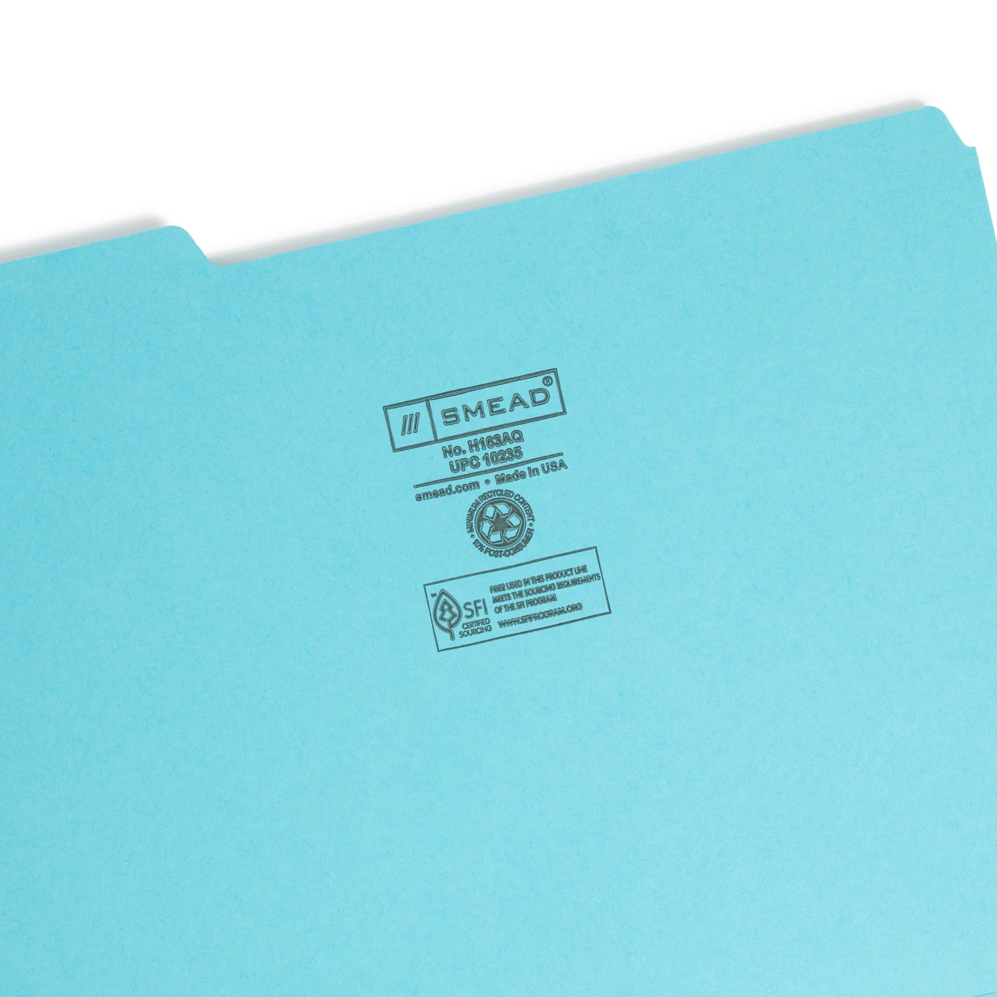 Interior File Folders, Aqua Color, Letter Size, Set of 100, 086486102353