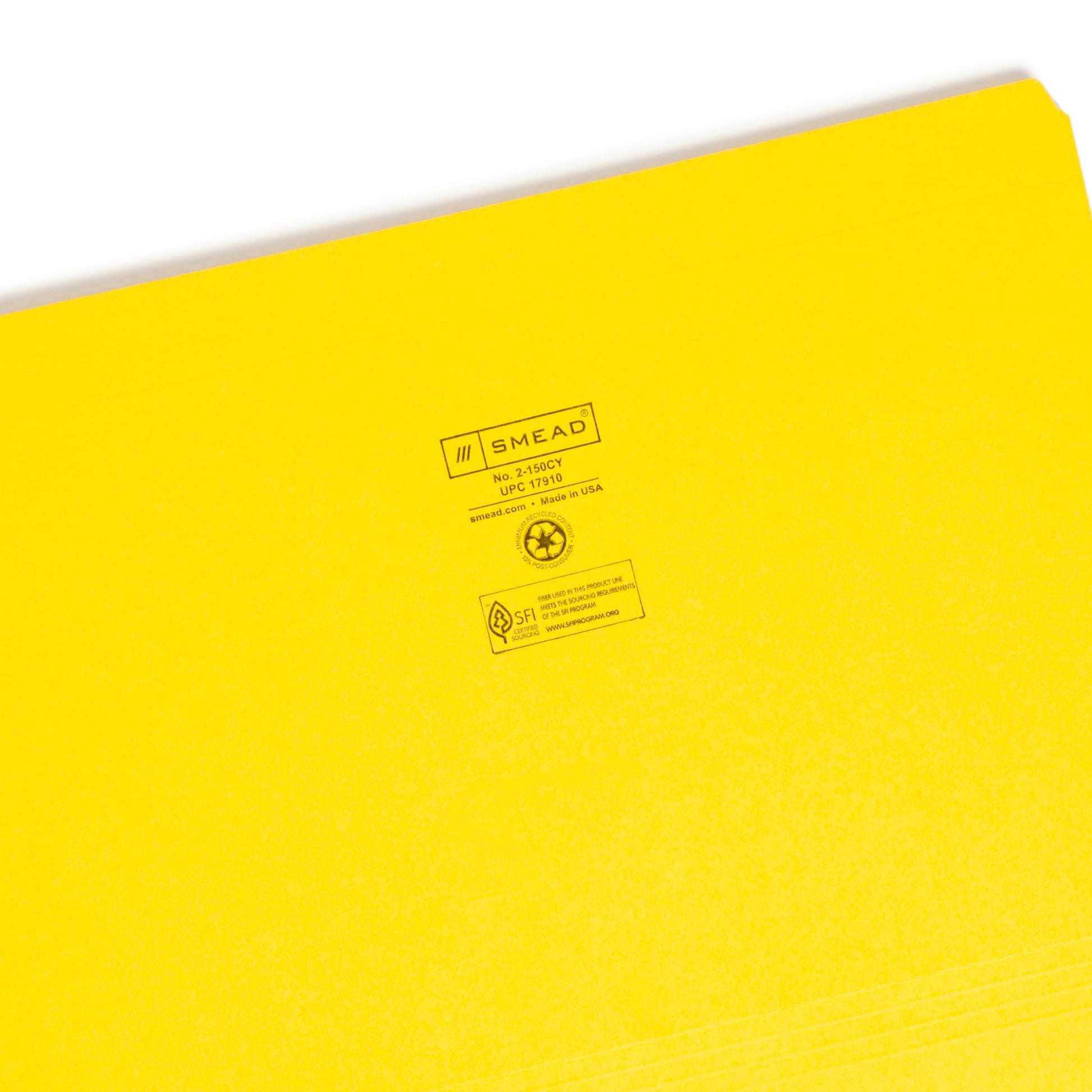 Reinforced Tab File Folders, Straight-Cut Tab, Yellow Color, Legal Size, Set of 100, 086486179102