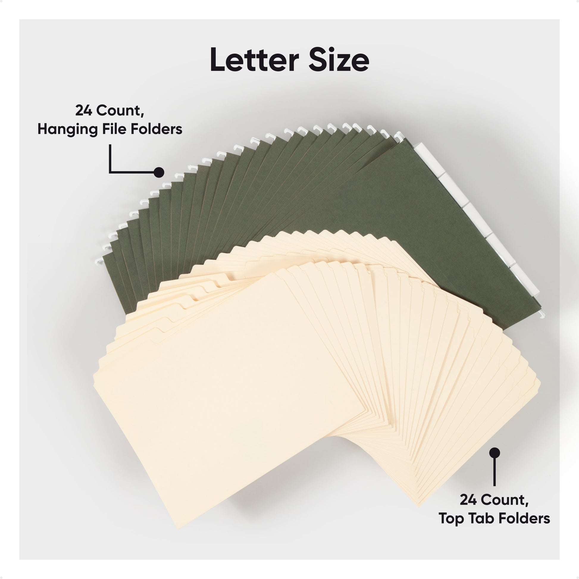 Hanging Filing Kit, 1/5-Cut Tab, Standard Green Color, Letter Size, Set of 1, 086486920070