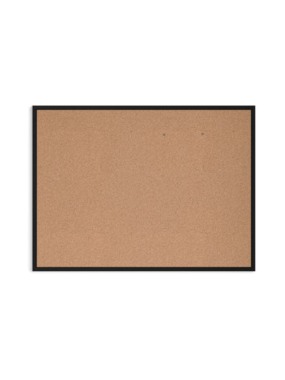 U Brands Black Wood-Style Frame Cork Bulletin Board, 48" x 36" (Actual Size 47" x 35")