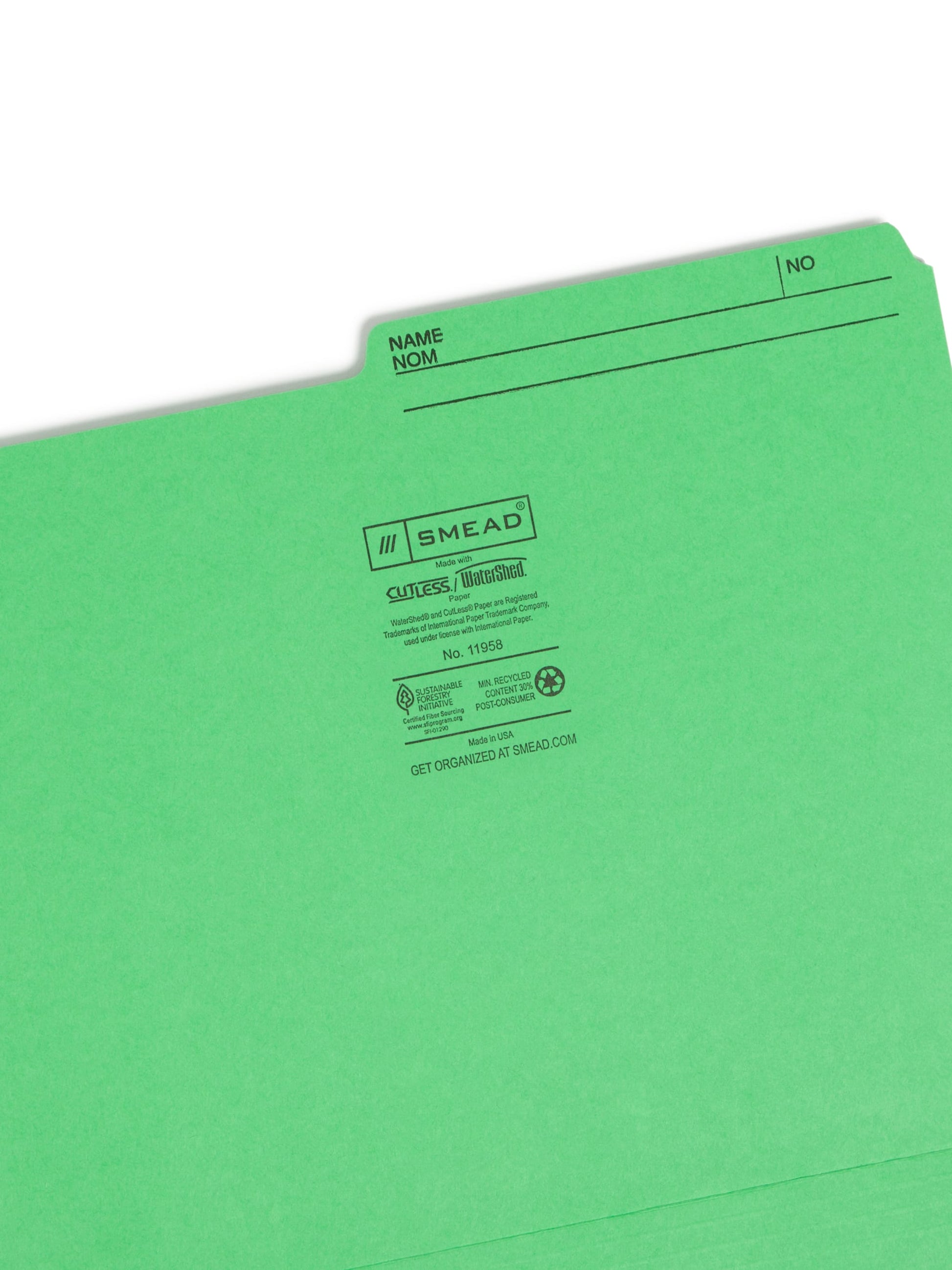WaterShed®/CutLess® Reversible Printed Tab File Folders, Assorted Colors Color, Letter Size, 086486119580