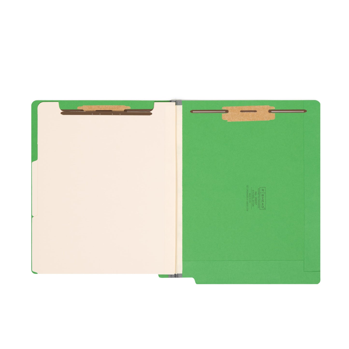 End Tab Classification File Folders, Straight-Cut Tab, 2 inch Expansion, 2 Dividers, Green Color, Letter Size, Set of 10, 30086486268371