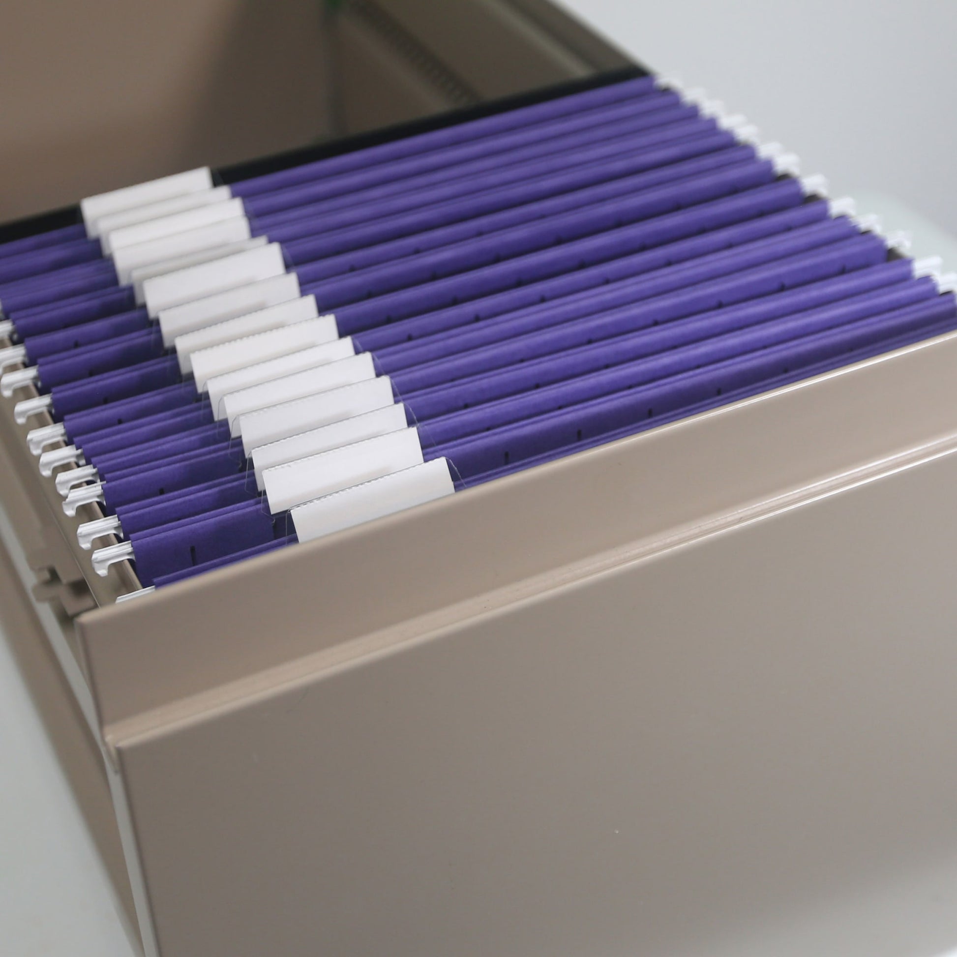 Standard Hanging File Folders with 1/5-Cut Tabs, Purple Color, Letter Size, Set of 25, 086486640725