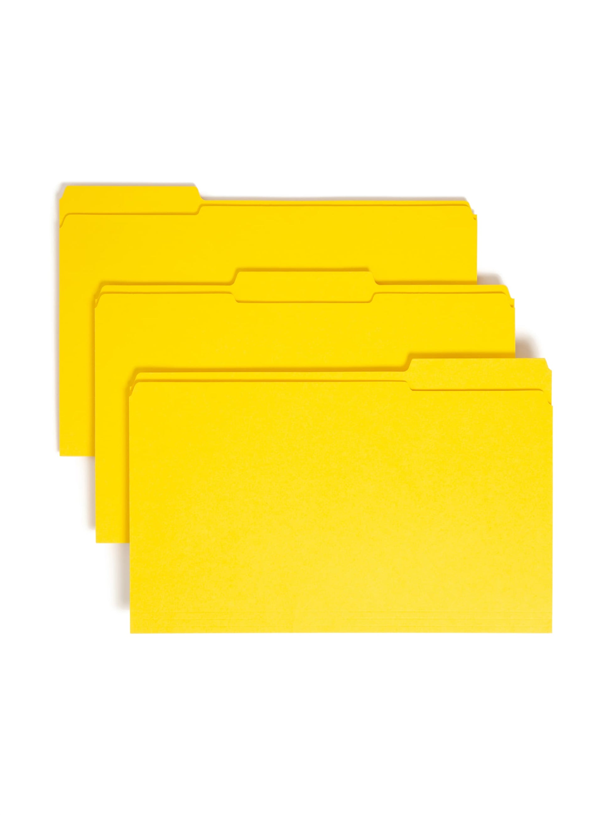 Reinforced Tab File Folders, 1/3-Cut Tab, Yellow Color, Legal Size, Set of 100, 086486179348