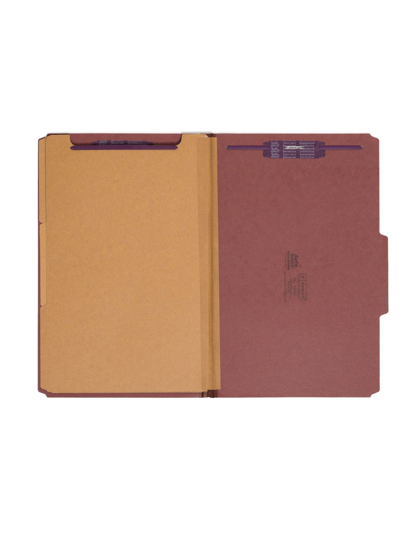 SafeSHIELD® Pressboard Classification File Folders, 3 Dividers, 3 inch Expansion, 2/5-Cut Tab, Red Color, Legal Size, Set of 0, 30086486190924