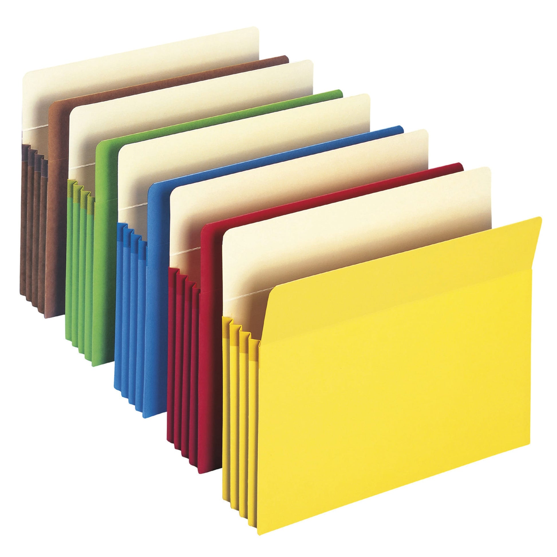 File Pockets, 3-1/2 inch Expansion, Straight-Cut Tab, Assorted Colors Color, Letter Size, Set of 25, 30086486738904