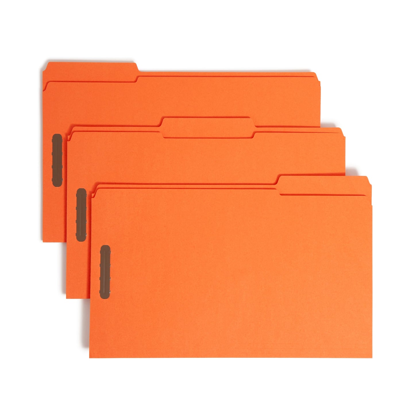 Reinforced Tab Fastener File Folders, 1/3-Cut Tab, 2 Fasteners, Orange Color, Legal Size, Set of 50, 086486175401