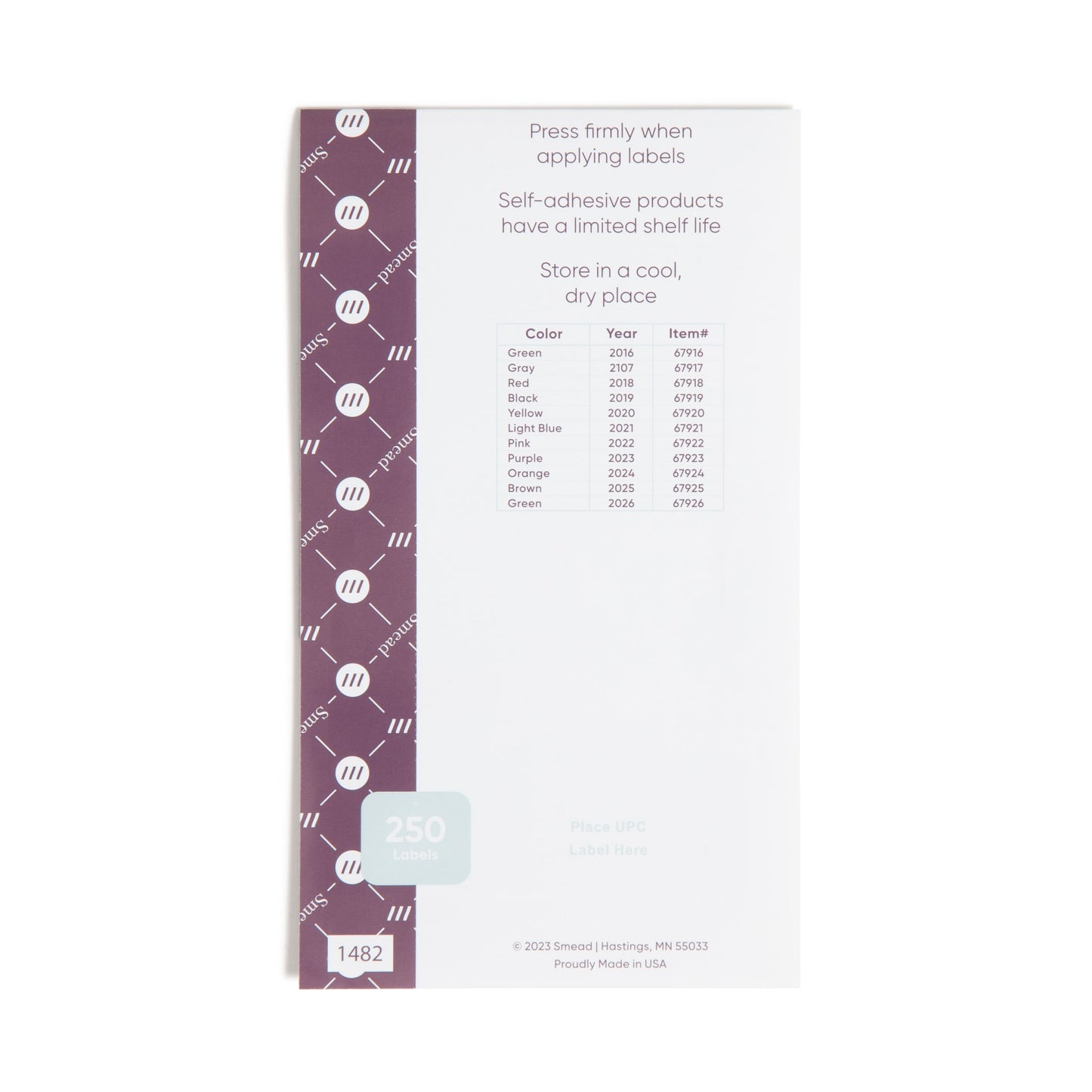 ETS Color-Coded Year Labels - Sheets, Green Color, 1" X 1/2" Size, Set of 250, 086486679268