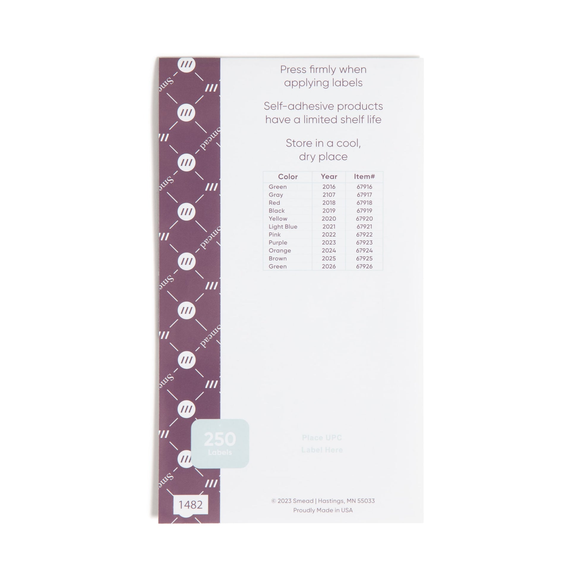 ETS Color-Coded Year Labels - Sheets, Green Color, 1" X 1/2" Size, Set of 250, 086486679268