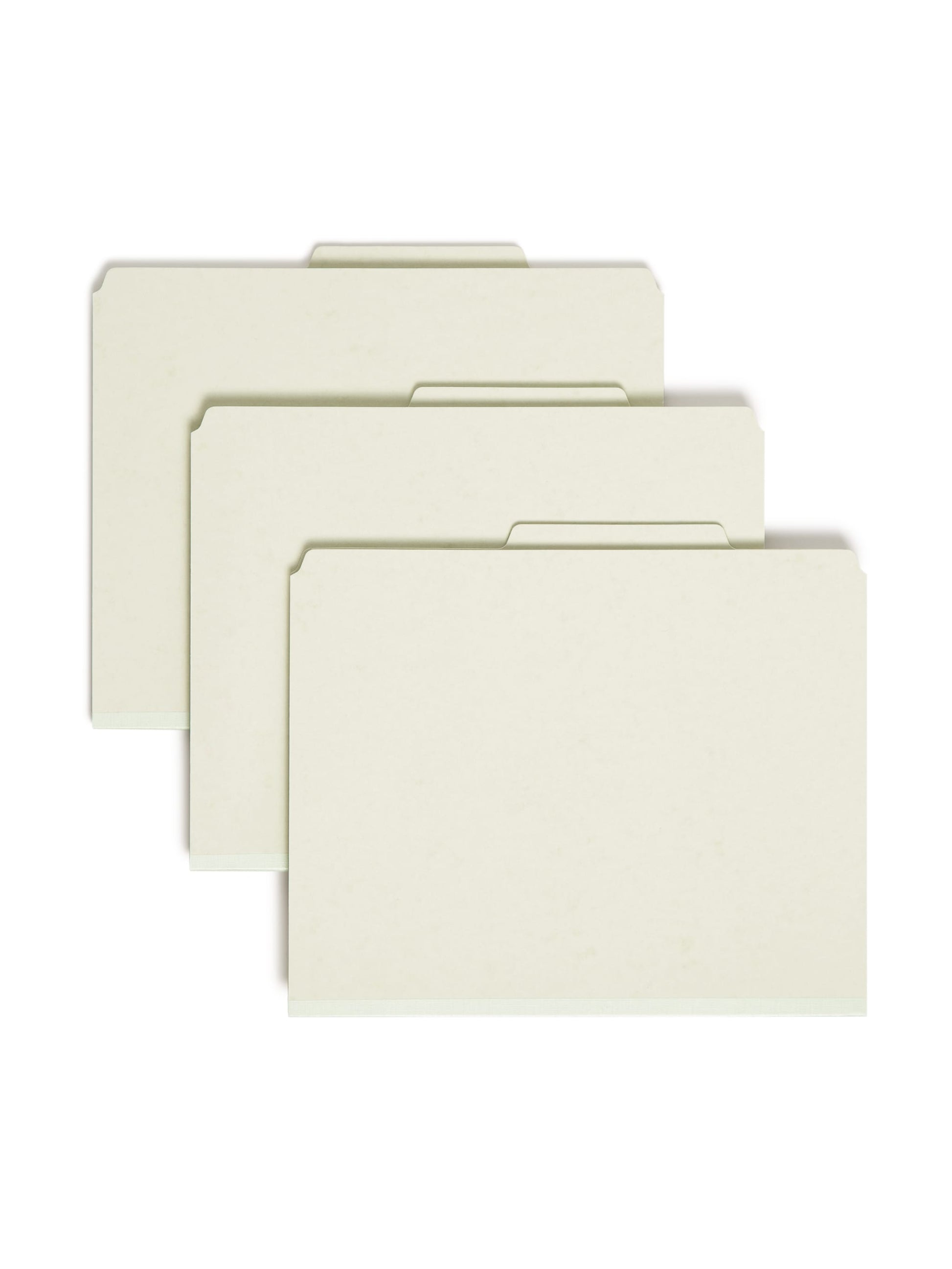 SafeSHIELD® Pressboard Classification File Folders, 1 Divider, 2 inch Expansion, Gray/Green Color, Letter Size, Set of 0, 30086486137769