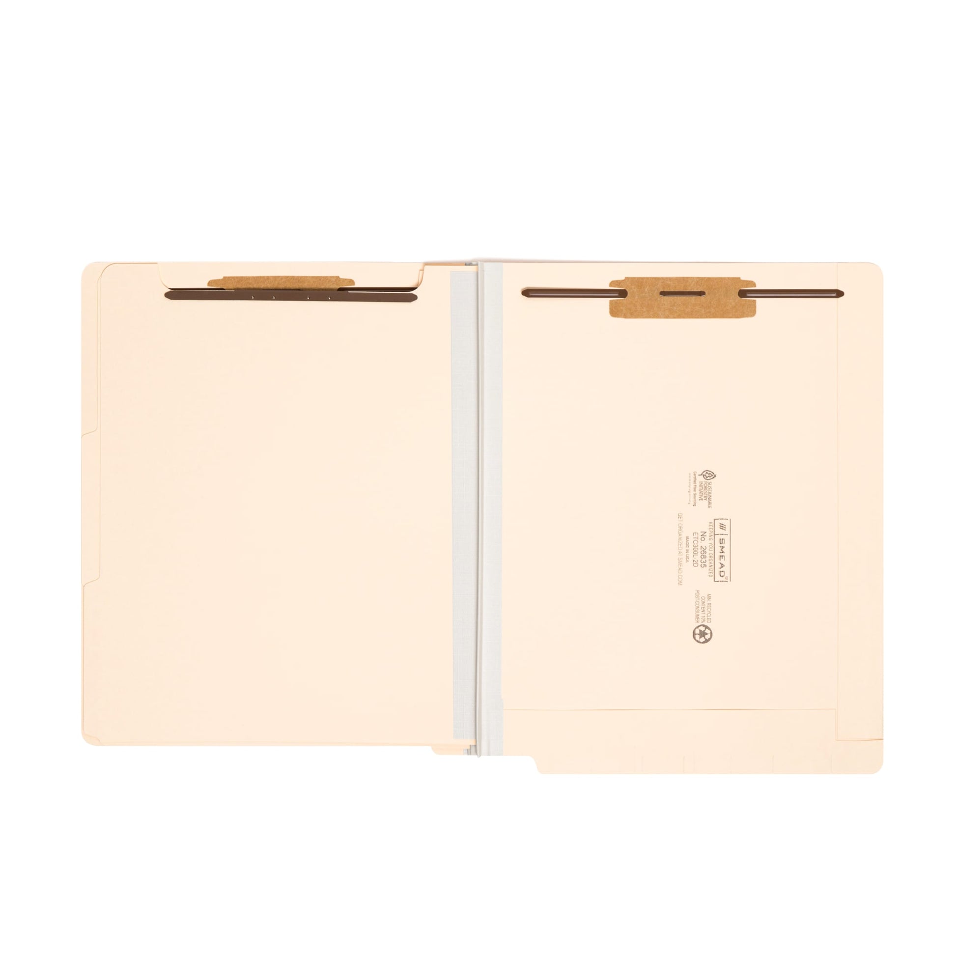 End Tab Classification File Folders, Straight-Cut Tab, 2 inch Expansion, 2 Dividers, Manila Color, Letter Size, Set of 10, 30086486268357