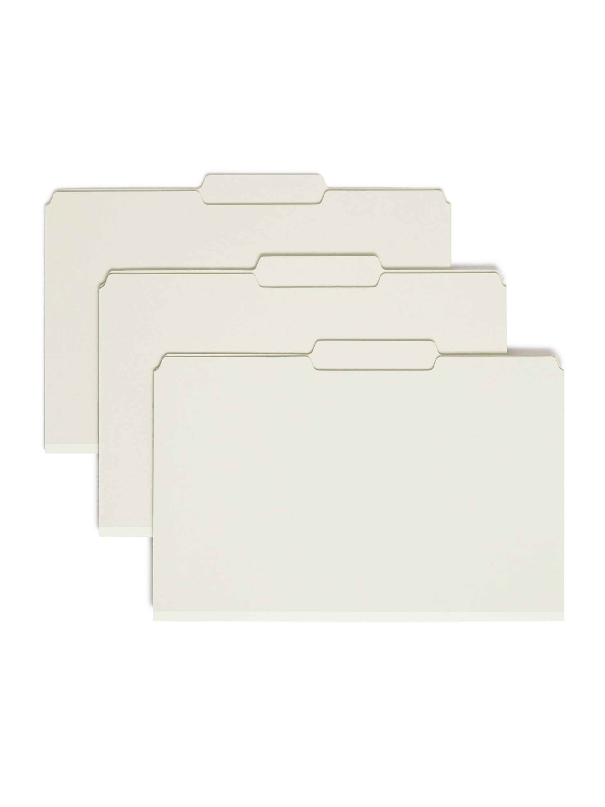 SafeSHIELD® Pressboard Fastener File Folders, 2/5-Cut Guide Height Right of Center Tab, Gray/Green Color, Legal Size, 