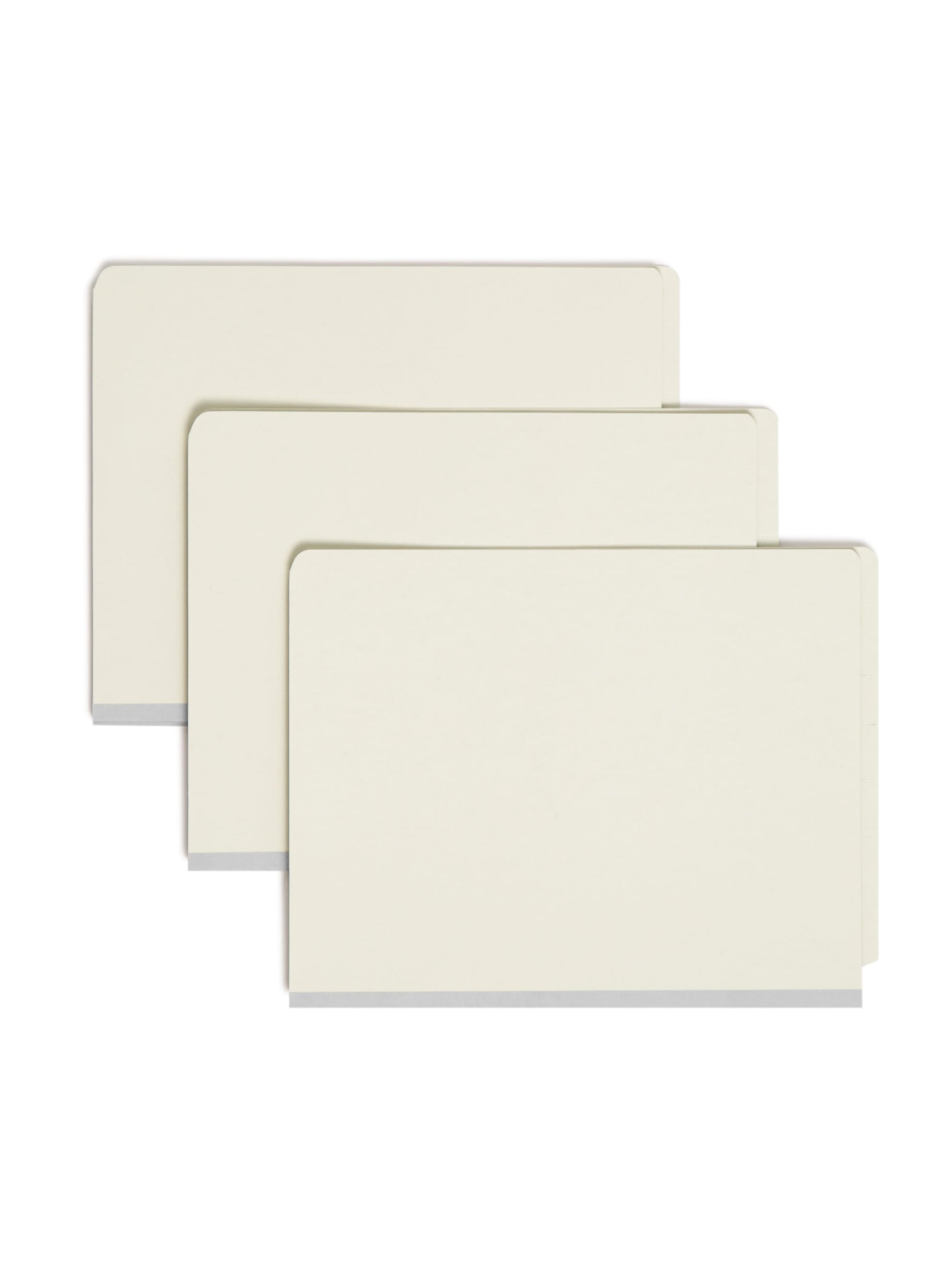 SafeSHIELD® Pressboard End Tab Classification File Folders, Straight-Cut Tab, 2 inch Expansion, 1 Divider, Gray/Green Color, Letter Size, Set of 10, 30086486268005