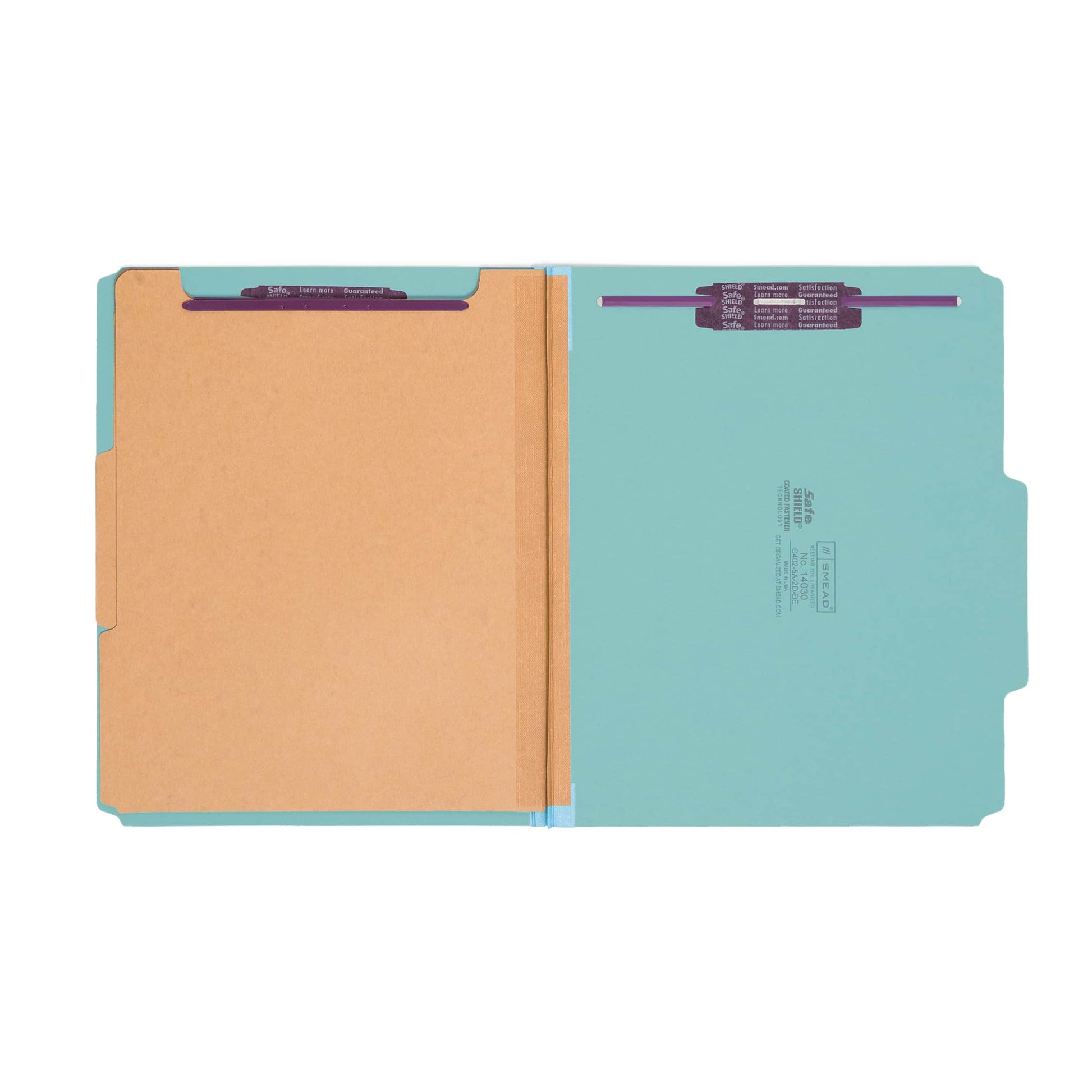 SafeSHIELD® Pressboard Classification File Folders, 2 Dividers, 2 inch Expansion, 2/5-Cut Tab, Blue Color, Letter Size, Set of 10, 30086486140301
