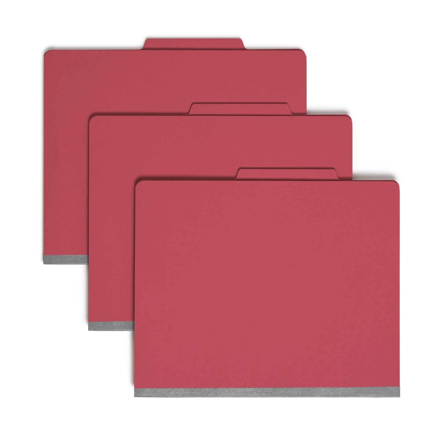Classification File Folders, 1 Divider, 2 inch Expansion, Red Color, Letter Size, Set of 10, 30086486137035