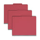 Classification File Folders, 1 Divider, 2 inch Expansion, Red Color, Letter Size, Set of 10, 30086486137035