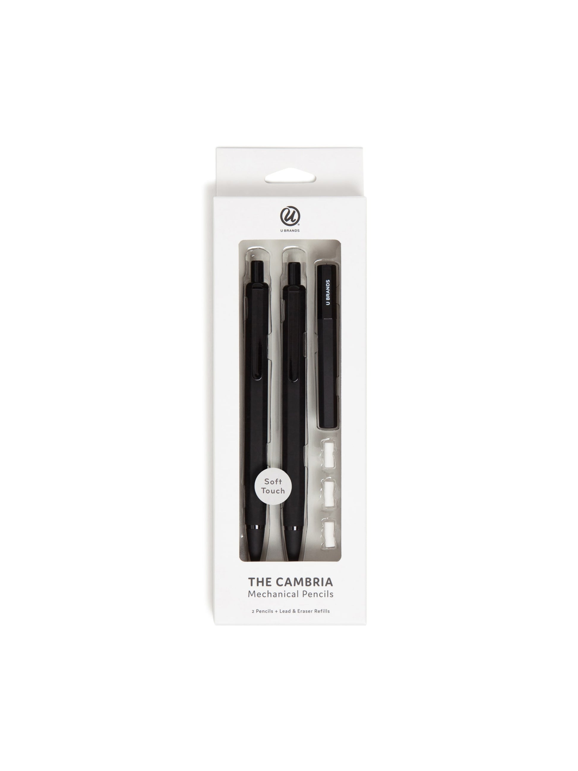 Cambria Mechanical Pencils, Black, 5.75" x 0.47" x 0.51", Black, 5.75" X 0.47" X 0.51" Size, Set of 3, 817894024100