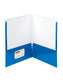 High Gloss Two-Pocket Folders, Blue Color, Letter Size, 30086486878754