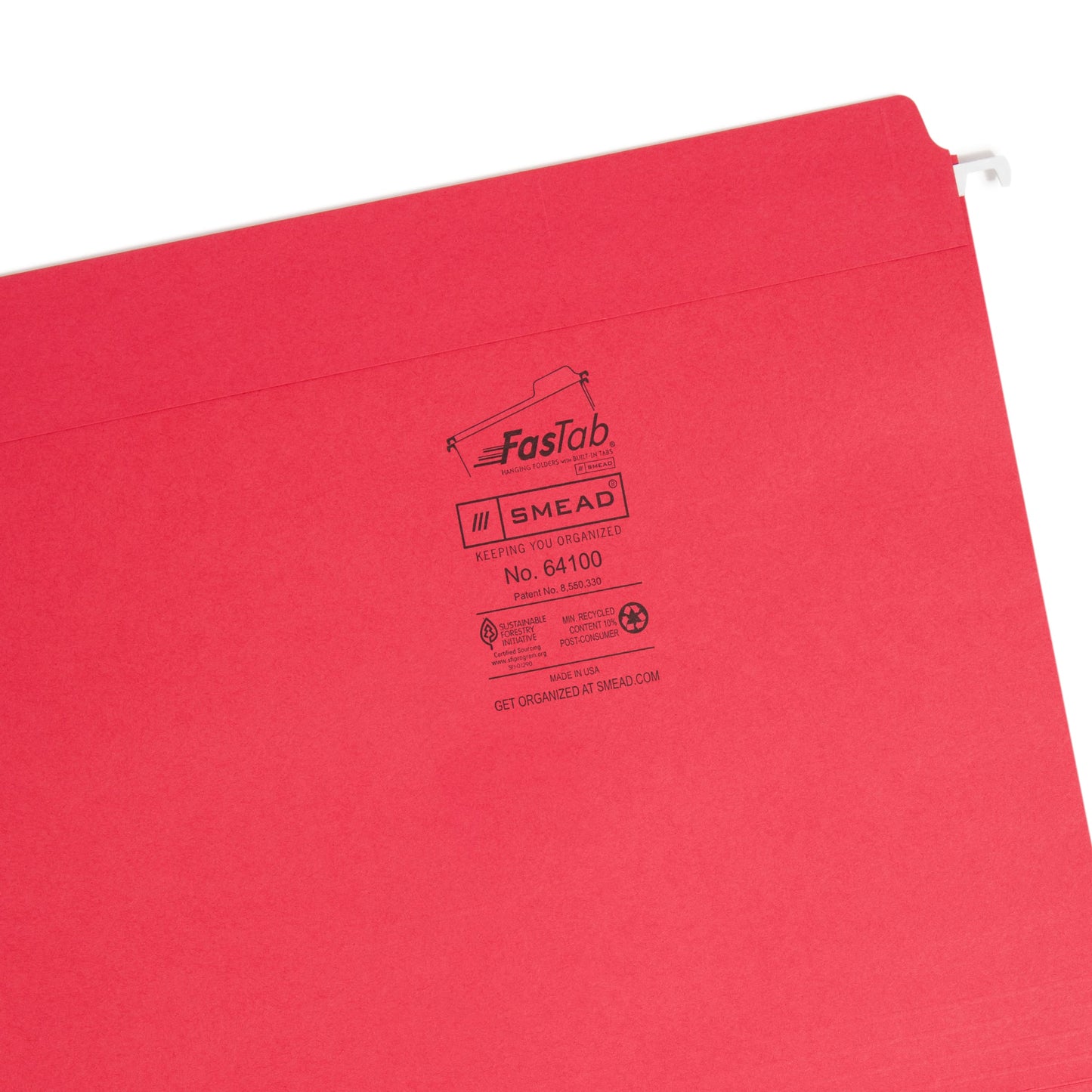 FasTab® Hanging File Folders, Straight-Cut Tab, Assorted Colors Color, Letter Size, Set of 1, 086486641005
