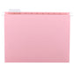 Standard Hanging File Folders with 1/5-Cut Tabs, Pink Color, Letter Size, Set of 25, 086486640664