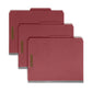 Pressboard Classification File Folders, 2 Dividers, 2 inch Expansion, Bright Red Color, Letter Size, Set of 10, 30086486140615