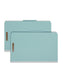 Pressboard Classification File Folders, 1 Divider, 2 inch Expansion, Blue Color, Legal Size, Set of 10, 30086486187214