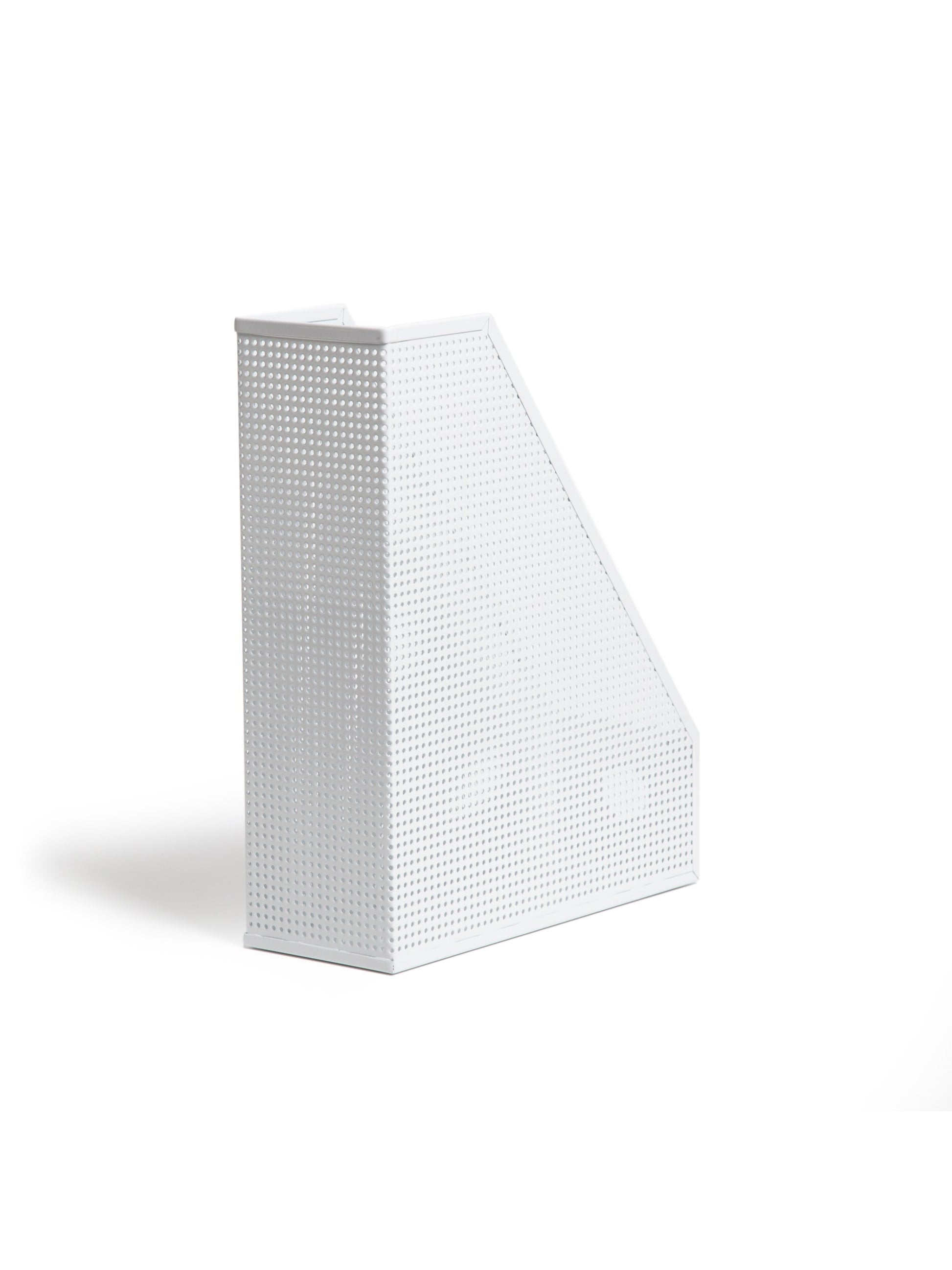 Perf Metal Magazine Holder, Modern Perforated, White, White, Set of 1, 843463157160