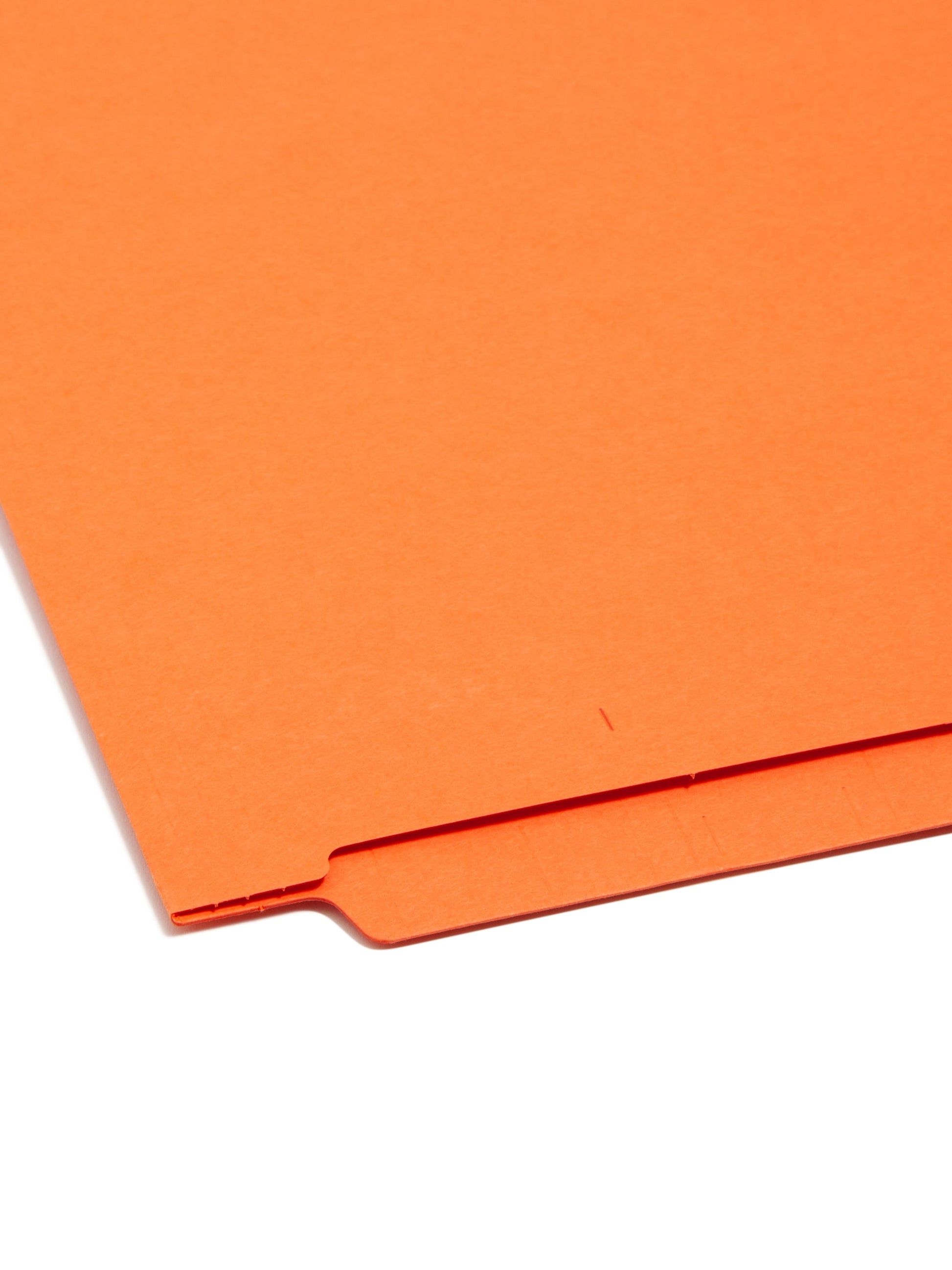 Shelf-Master® Reinforced Tab End Tab File Folders, Straight-Cut Tab, Orange Color, Letter Size, Set of 100, 086486255103