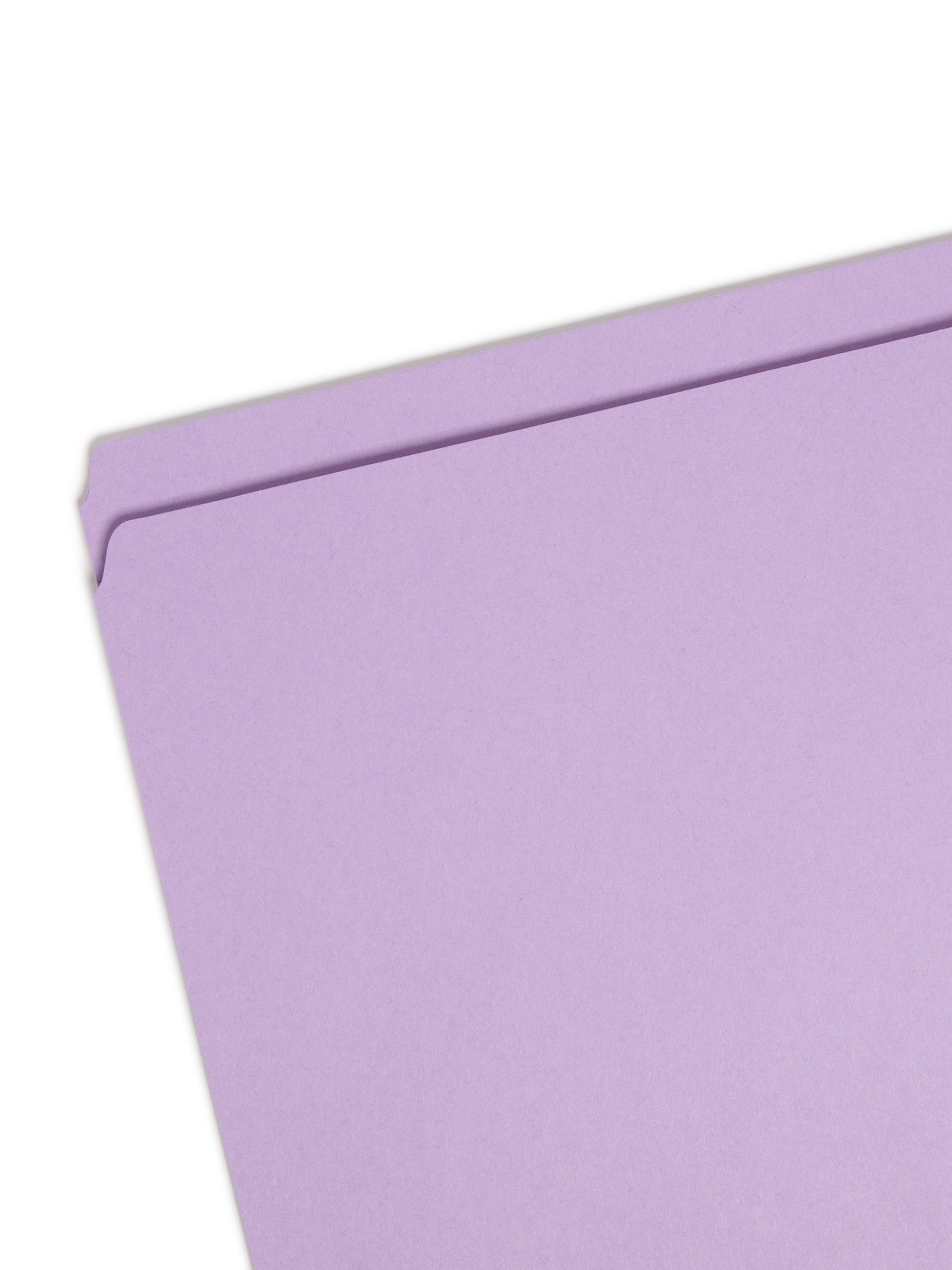 Reinforced Tab File Folders, Straight-Cut Tab, Lavender Color, Letter Size, Set of 100, 086486124102