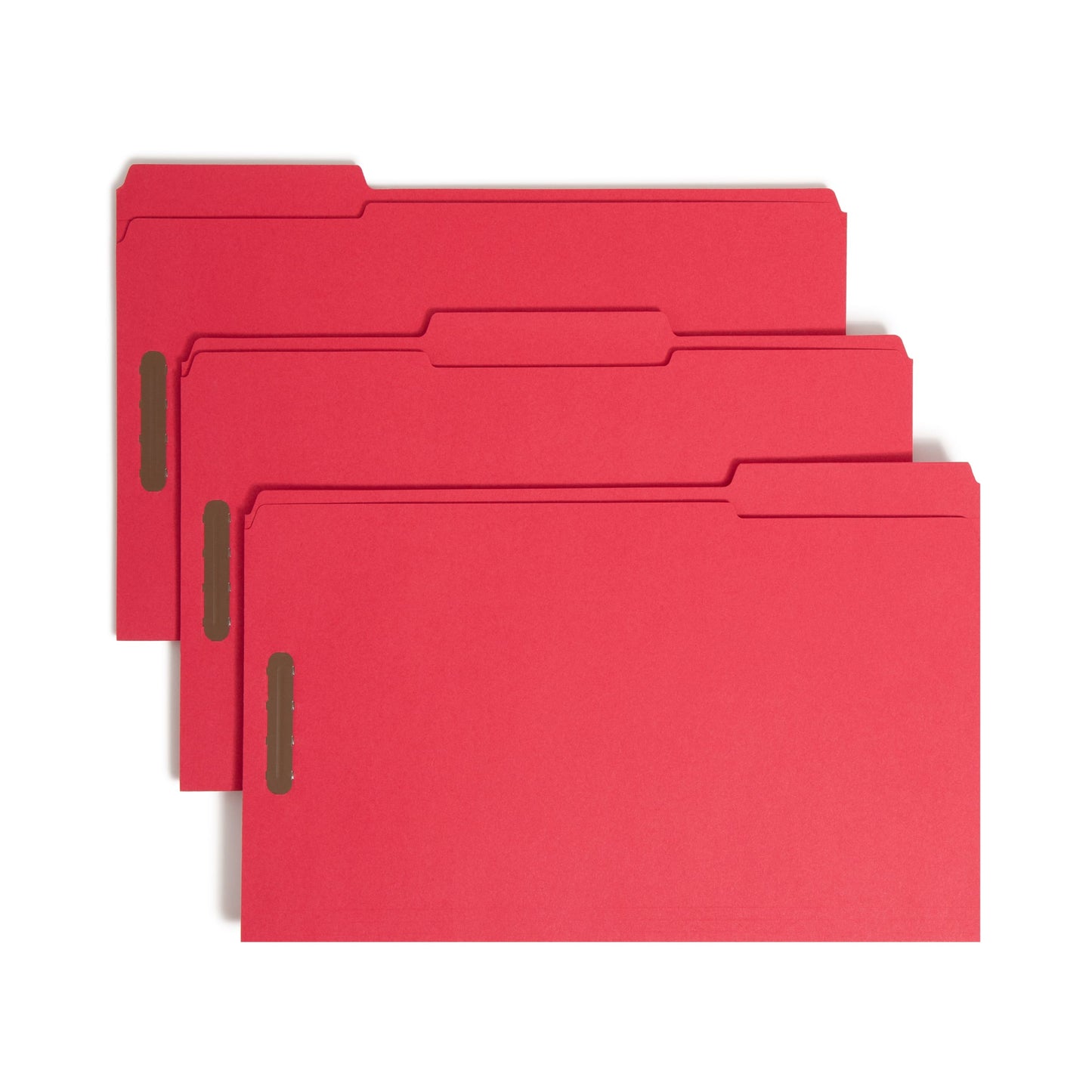Reinforced Tab Fastener File Folders, 1/3-Cut Tab, 2 Fasteners, Red Color, Legal Size, Set of 50, 086486177405