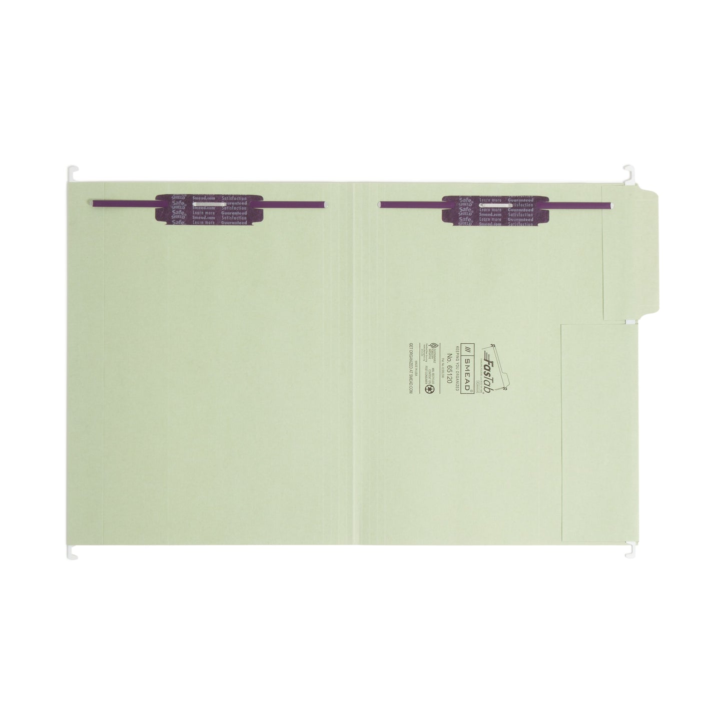 FasTab®/SafeSHIELD® Hanging File Fastener Folders, 1/3-Cut Tab, Moss Green Color, Letter Size, Set of 1, 086486651202