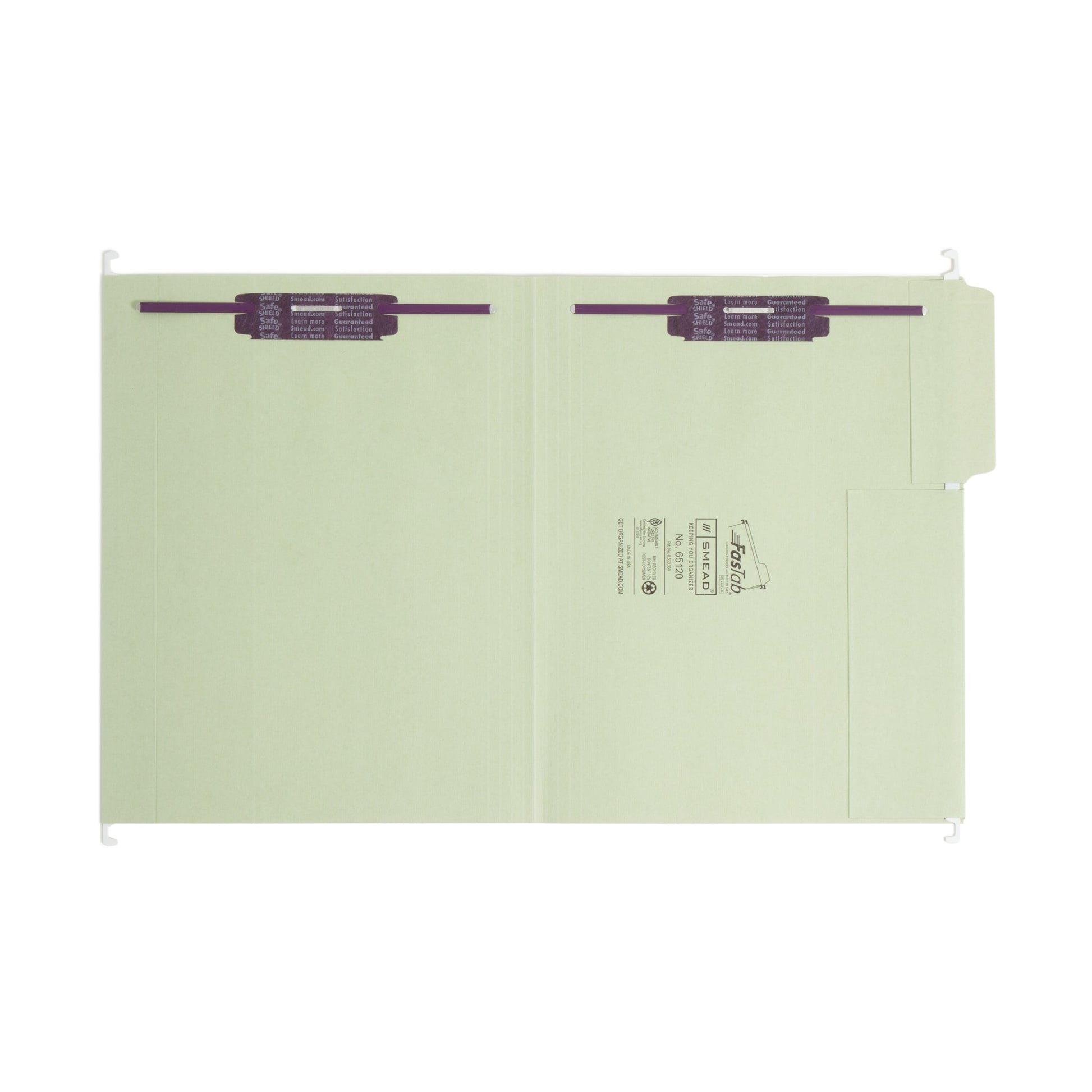 FasTab®/SafeSHIELD® Hanging File Fastener Folders, 1/3-Cut Tab, Moss Green Color, Letter Size, Set of 1, 086486651202