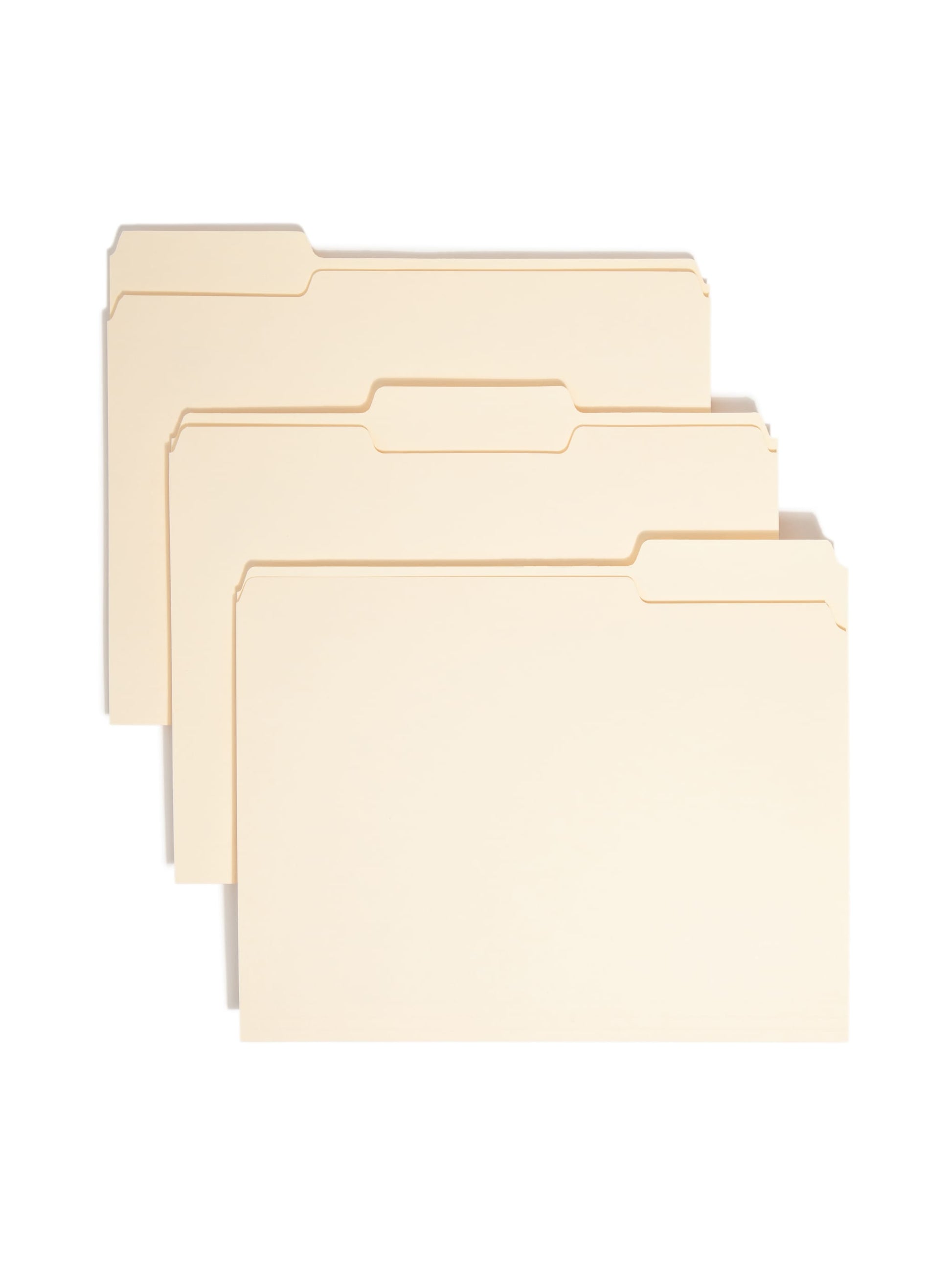 Standard File Folders, 1/3-Cut Assorted Tab, Manila Color, Letter Size, Set of 100, 086486103305