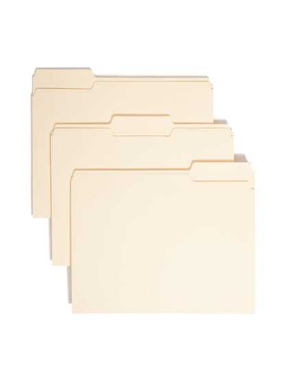 Standard File Folders, 1/3-Cut Assorted Tab, Manila Color, Letter Size, Set of 100, 086486103305