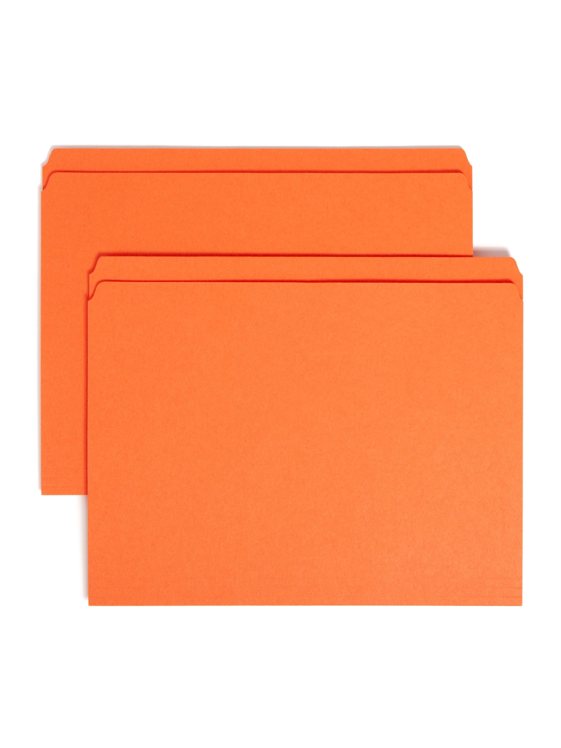 Reinforced Tab File Folders, Straight-Cut Tab, Orange Color, Letter Size, Set of 100, 086486125109