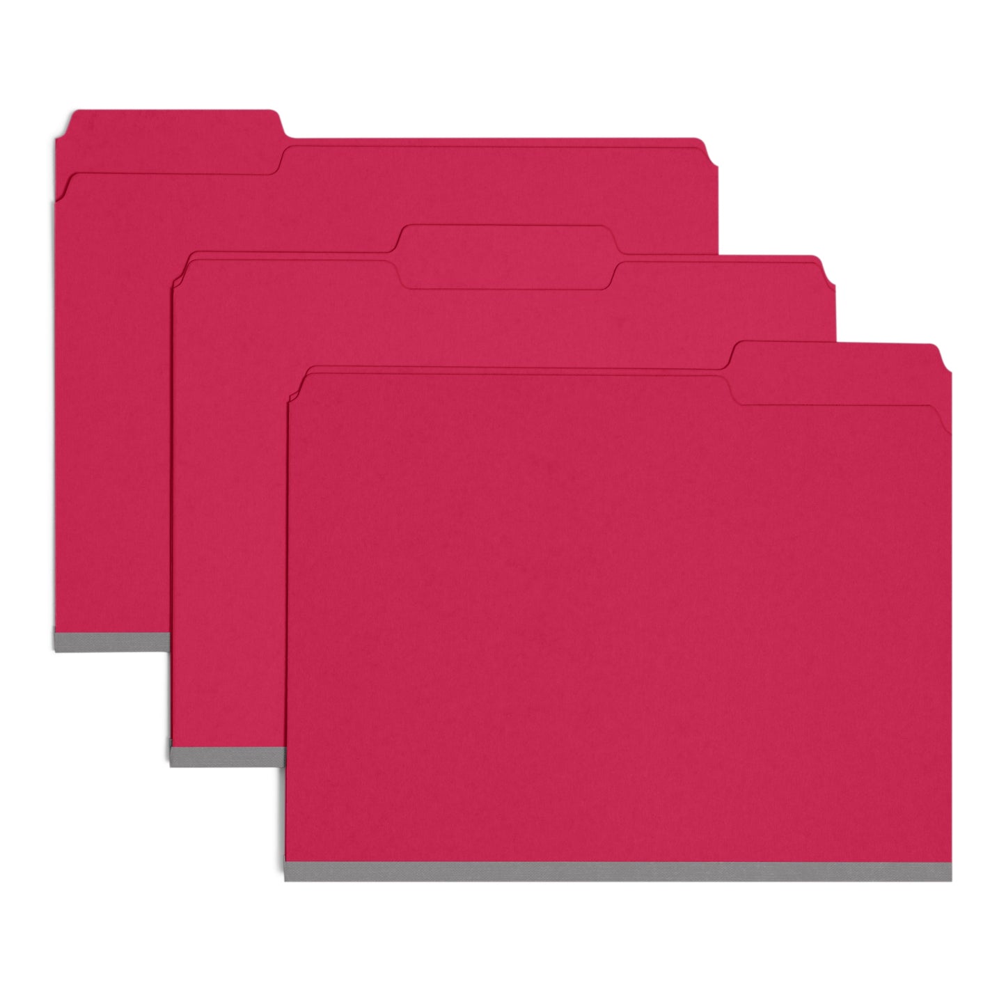 Pressboard File Folder, 1 inch Expansion, 1/3-Cut Tab, Bright Red Color, Letter Size, Set of 25, 086486215381