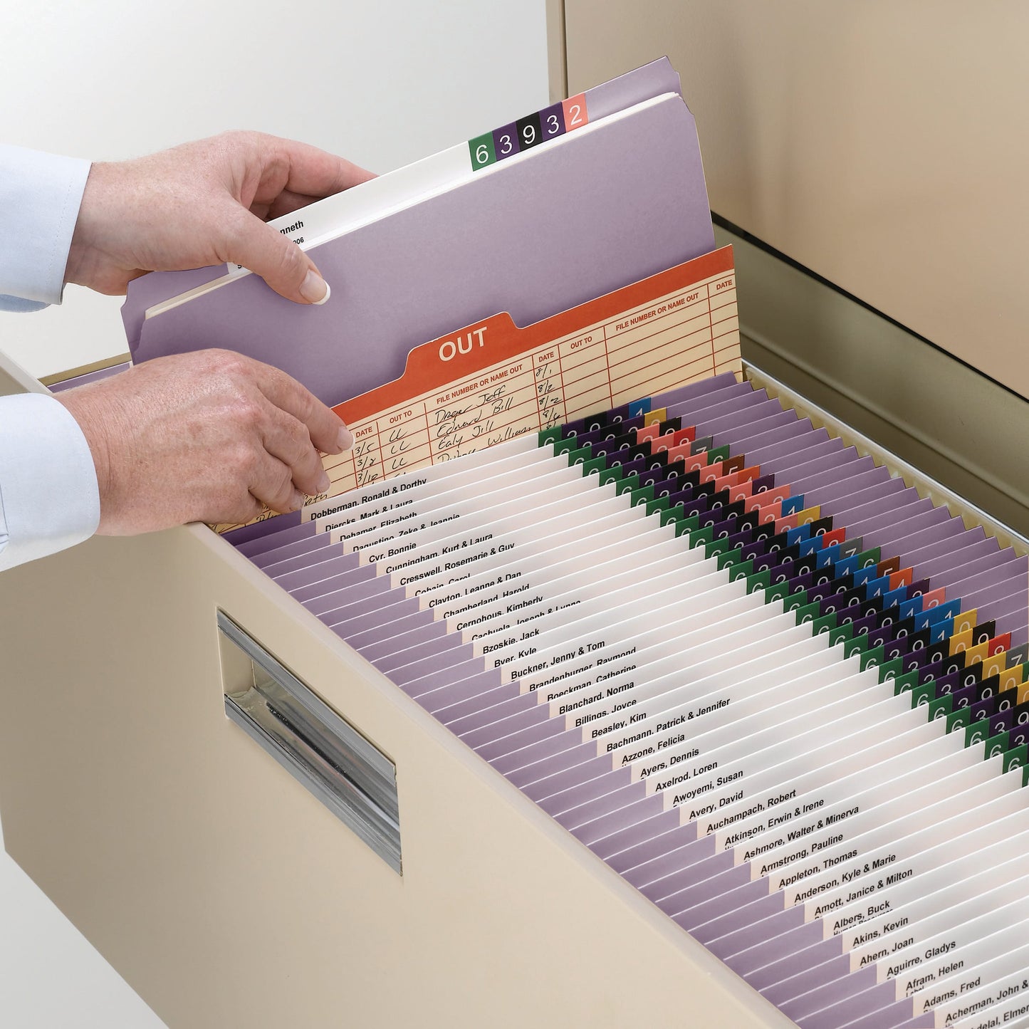 Reinforced Tab File Folders, Straight-Cut Tab, Lavender Color, Letter Size, Set of 100, 086486124102